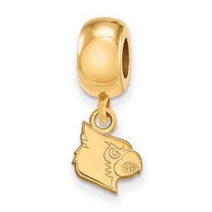 Black Bow Jewelry 14k Yellow Gold Plated Sterling Silver Louisville Cardinals NCAA Bead Charm - 1 of 3