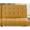DOMETOUR Mustard Color Modern Convertible Sofa 1pc Set Couch Polyfiber Plush Tufted Cushion Sofa Living Room Furniture Wooden Legs - 3 of 4