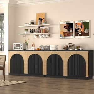Brafabhome Accent Sideboards Buffet Cabinet with Arched Reeded Door, Modern Credenza Storage Cabinet with Adjustable Shelves for Living Room Bedroom - 1 of 4