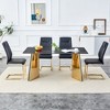 5-Piece Dining Set with Sintered Stone Table and 4 PU Armless Chairs - 2 of 4