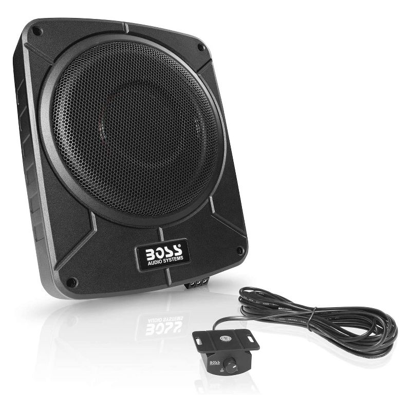 BOSS Audio Systems BAB10 10 Inch 1200 Watt Max Enclosed Amplified Car Subwoofer Box with Remote Switch, Black, 1 of 4