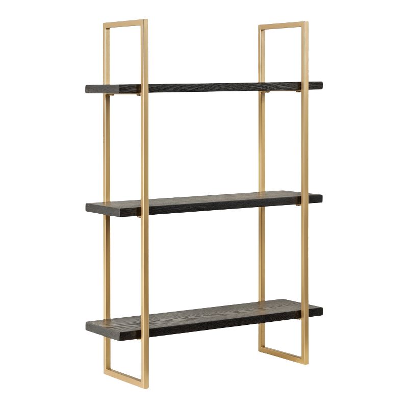 Kate &#38; Laurel All Things Decor 20&#34;x30&#34; Leigh Wood and Metal Wall Shelf Black, 1 of 11