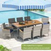 Tangkula 9 Pieces Patio PE Wicker Dining Set Outdoor Acacia Wood Table & Chairs - 3 of 4