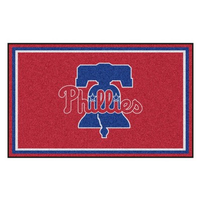 MLB Philadelphia Phillies 4'x6' Bell Logo Plush Area Rug - Red