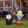 Gemmy Airblown Inflatable Minions w/Tree and Pumpkin Scene Universal, 5.5 ft Tall, Multicolored - 2 of 3