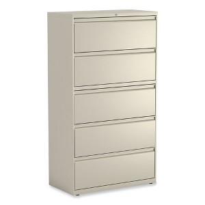 Alera Lateral File, 5 Legal/Letter/A4/A5-Size File Drawers, Putty, 36" x 18.63" x 67.63" - 1 of 4