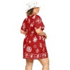 HAPPY BAY Womens Halloween Beachwear Swim Beach Cover Ups for Women Pirates Party Bikini Mini Dress Swimsuit Coverups for Women XL-XXL Red Skull - 3 of 4