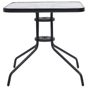 vidaXL Garden Table Black Steel Standard Durable Garden Table Square - 1 of 4