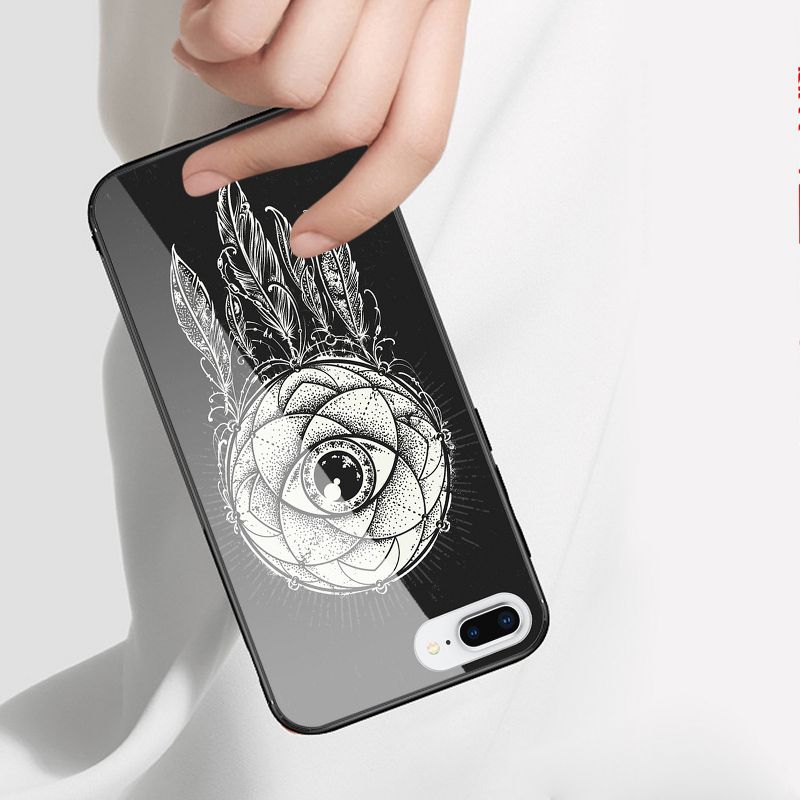 Reiko iPhone 8 Plus Hard Glass Design TPU Case with Dreamcatcher Design in Black, 2 of 5