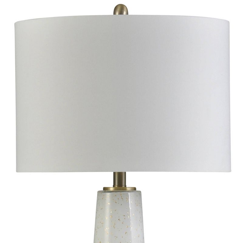 Glass and Metal Pillar Table Lamp with Drum Shade White/Gold - StyleCraft, 3 of 5