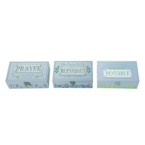 Transpac MDF Blessings Prayer Box Set of 3 Everyday Home Decorations - 1 of 3