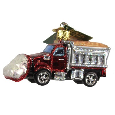 Old World Christmas 2.25" Snow Plow Snowstorm Plowing  -  Tree Ornaments