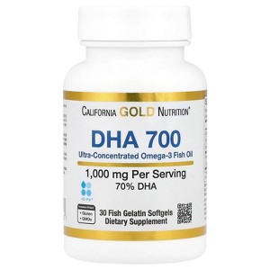 DHA 700 Fish Oil by California Gold Nutrition - Pharmaceutical Grade Fish Oil with DHA - Support for Brain & Cardiovascular Health - Gluten Free, - 1 of 4