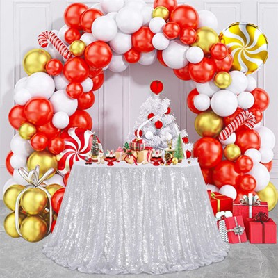 Wikineon 72 Inch Round Tablecloth Silver Sequin Table Cloth Glitter Table Cover for Holiday Banquet Dining Wedding Party Decoration