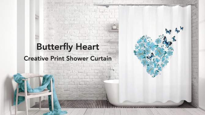 Butterfly Heart Shower Curtain - Allure Home Creations, 2 of 7, play video
