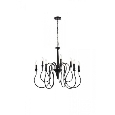 Elegant Lighting Flynx 9 lights pendant in black