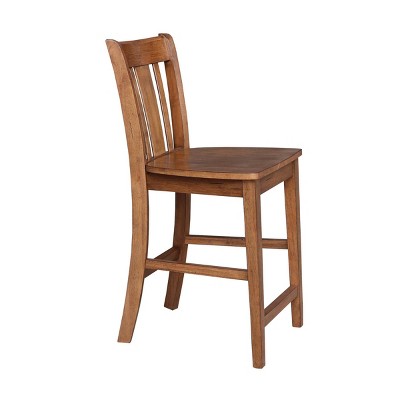 Elegant White Wood Swivel Counter Height Stool - 24" Seat