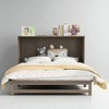 Queen Size Murphy Bed with USB Charging Station, Large Drawer Storage, Solid Wood Frame, Antique Gray Space-Saving Design - 2 of 4