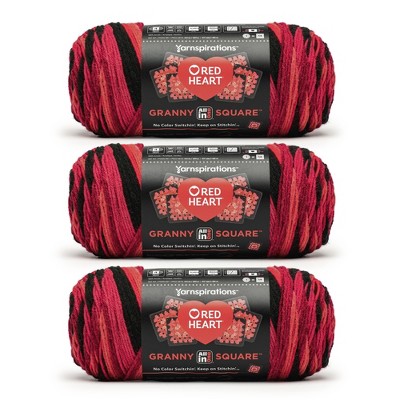 Red Heart All in One Granny Square Yarn 24 Pack-Rubi Red