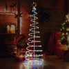 Tangkula 6FT Light Up Spiral Christmas Tree RGB Artificial Tree w/Tree Top Star 135 LED Lights Metal Base Indoor & Outdoor Collapsible Spiral Tree - 3 of 4