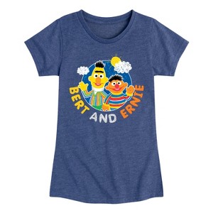 Girls' - Sesame Street - Bert And Ernie Fitted Short Sleeve Graphic T-Shirt - 1 of 4