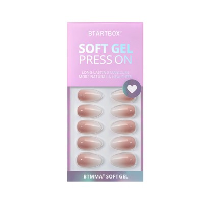 BTArtbox Press-On Nails - Vanilla Cream - M Almond - 32ct
