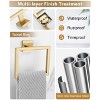 Itopfox 4 Piece Brushed Gold Bathroom Hardware Set SUS304 Stainless Steel Toilet Paper Holder Towel Ring 2 Hooks Wall Mounted - 2 of 4