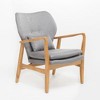 Mid-Century Modern Arm Chair with Accent Pillow, Button-Tufted Wingback Chair, Accent Chair with Birch Wood Legs -Christopher Knight Home - 4 of 4