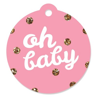 Big Dot of Happiness Hello Little One - Pink and Gold - Girl Baby Shower  Party Favor Gift Tags (Set of 20)