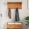 Aghana Digitals Rustic Wall-Mounted Coat Rack with Acacia Finish - Solid Pinewood, Decorative Shelf - 3 of 4