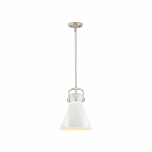 Newton Cone - 1 Light Stem Hung Pendant In Industrial Style-14.75 Inches Tall and 10 Inches Wide - 1 of 1
