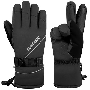 SUN CUBE Ski Gloves Men Women, Snow Gloves Waterproof Breathable, Winter Gloves Snowboard Snowboarding Skiing Insulated Warm - 1 of 4
