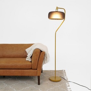 Floor Lamp – Black & Gold 110–120V Plug-In - 1 of 4