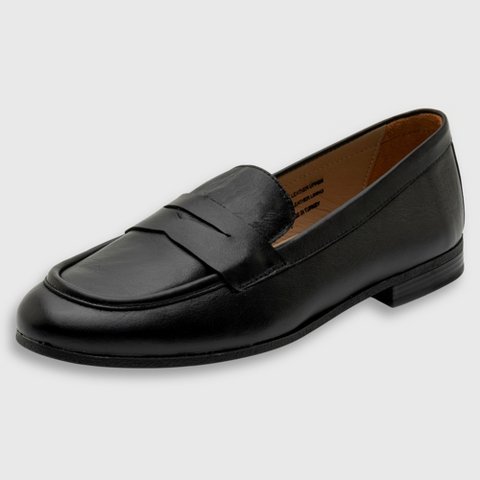 Женские туфли Alpine Swiss Helen Womens Leather Penny Loafers Comfortable Slip On Flat Shoes Dressy Professional Work Flats Black 6