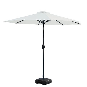 WestinTrends 9 Ft Outdoor Patio Market Table Umbrella with Square Plastic Fillable Base - 1 of 4