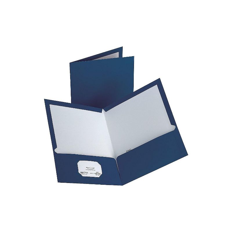MyOfficeInnovations 2-Pocket Laminated Folders Dark Blue 10/Pack (13372-CC) 907578, 1 of 2