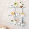 19.75 Floating Glass Bathroom Wall Shelf Chrome - Danya B. : Target