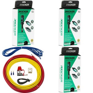 Kicker 47KMPK8 Marine 8awg Amp Power Kit & (3) 47KMI10 10 Meter RCA Cable - 1 of 4