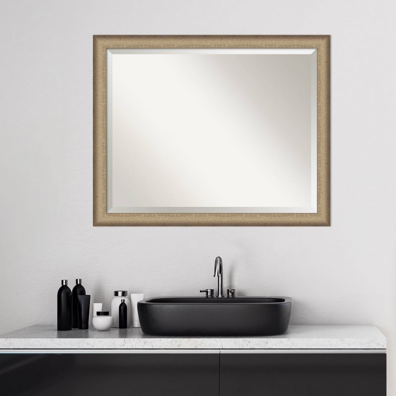 Elegant Brushed Framed Bathroom Vanity Wall Mirror - Amanti Art, 4 of 12