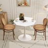 LIVAREEmlen 31.50" Modern Octagonal Coffee Table with MDF Table Top,Metal Base, for Dining Room, Kitchen, Living Room,White - 2 of 4