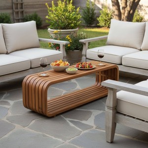 Christopher Knight Home Taryn Modern Acacia Wood Coffee Table with Hollowed-Out Elongated Body Design - 1 of 4