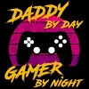 Junior's Design By Humans Daddy By Day Gamer By Night By thriftjd T-Shirt - image 2 of 2