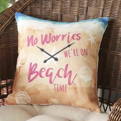 Lakeside No Worries We're On Beach Time Outdoor Patio Chair Accent Pillow