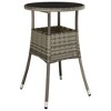 vidaXL Patio Table 23.6 in.x29.5 in. Tempered Glass and Poly Rattan Gray - 2 of 4