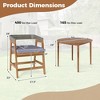 Dsvimoy Patio Accent Table Set 5 Piece Dining Set with Cushions and PE Rattan Backrest for Garden, Gray, 36"*28"*28" - 3 of 4