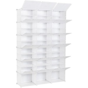 Coucheta 12-Tier Shoe Rack - Expandable for 50+ Pairs, 47" Tall Space-Saving Organizer, White - 1 of 4