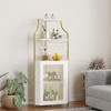 Corner Wine Cabinet, Metal Wine Holder Stand Holds 50+ Bottles & Glassware, Floor Wine Storage for Kitchen Dining Room Office Bar - 2 of 4