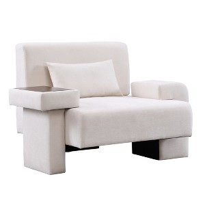 Modern Oversized Armchair, 48'' Wide Mid-Century Chair with Pillow Upholstered, Sturdy Wood Frame & Soft Cushion for Living Room - 1 of 4