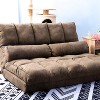 Whisen Double Chaise Lounge Sofa Floor Couch and Sofa with Two Pillows - 3 of 4