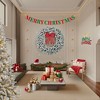 Artificial Christmas Wreath with Bow, Pre-Lit Winter Wreath with LED Light, Indoor Outdoor Holiday Xmas Decorations - 2 of 4